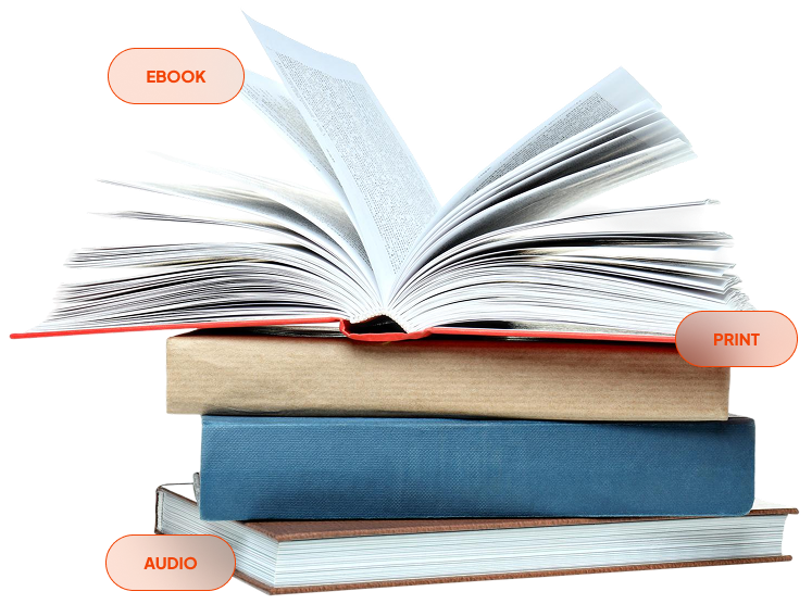 A stack of books with an open book on top